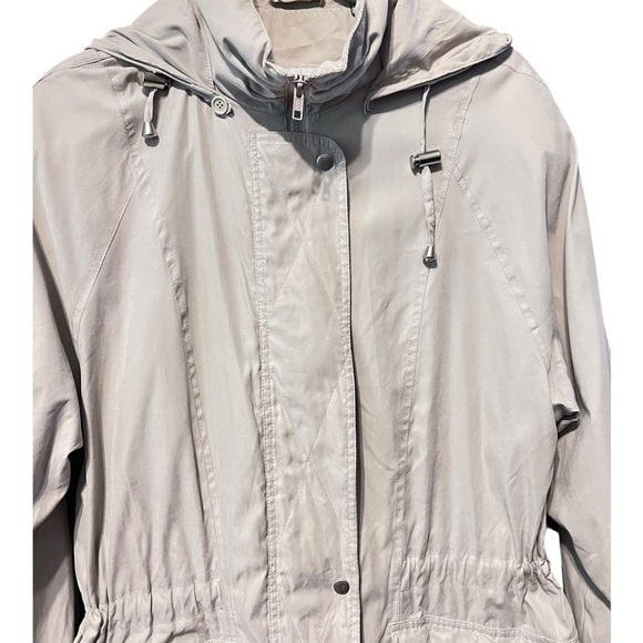 London Fog Taupe Hooded Utility Jacket – Size Large - Picture 3 of 6